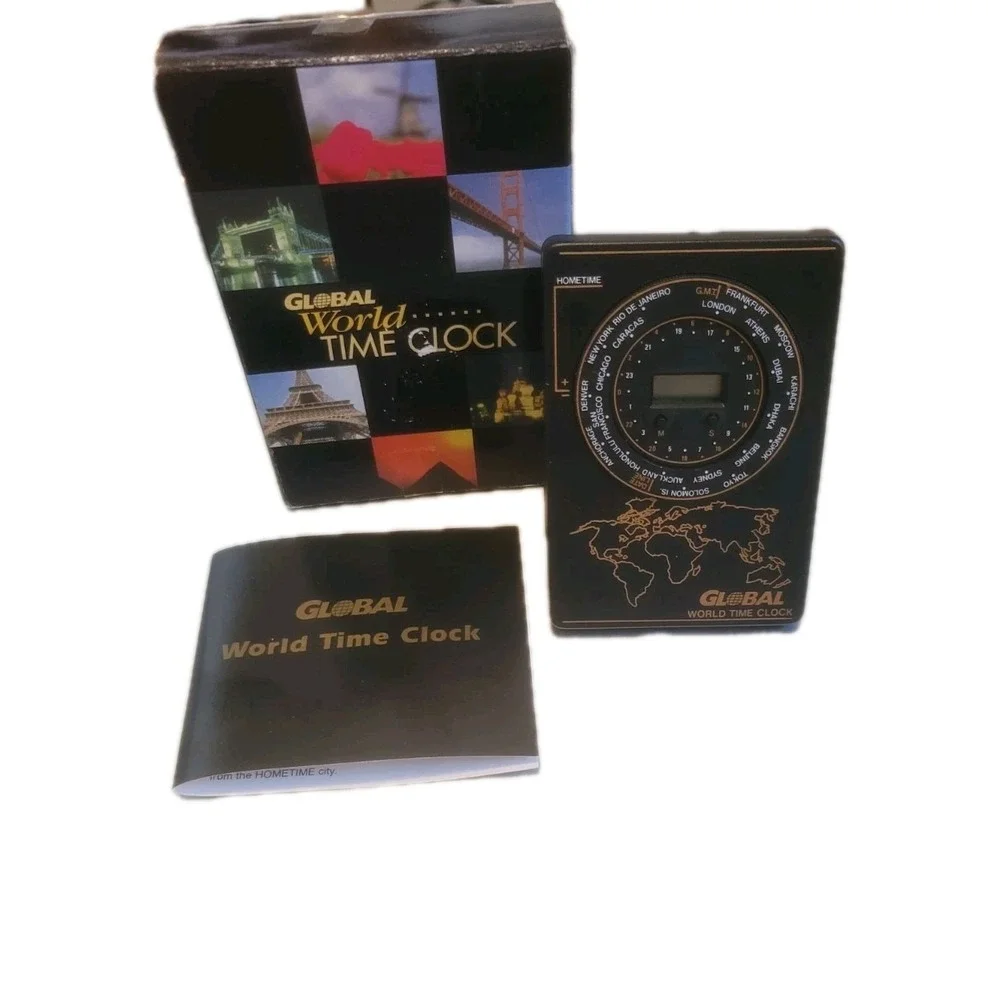 Vintage Global World Time Clock‎ w Box & Instructions SP13342